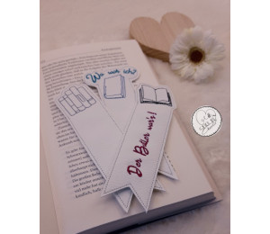 Stickserie ITH - Lesezeichen Bücher Liebe